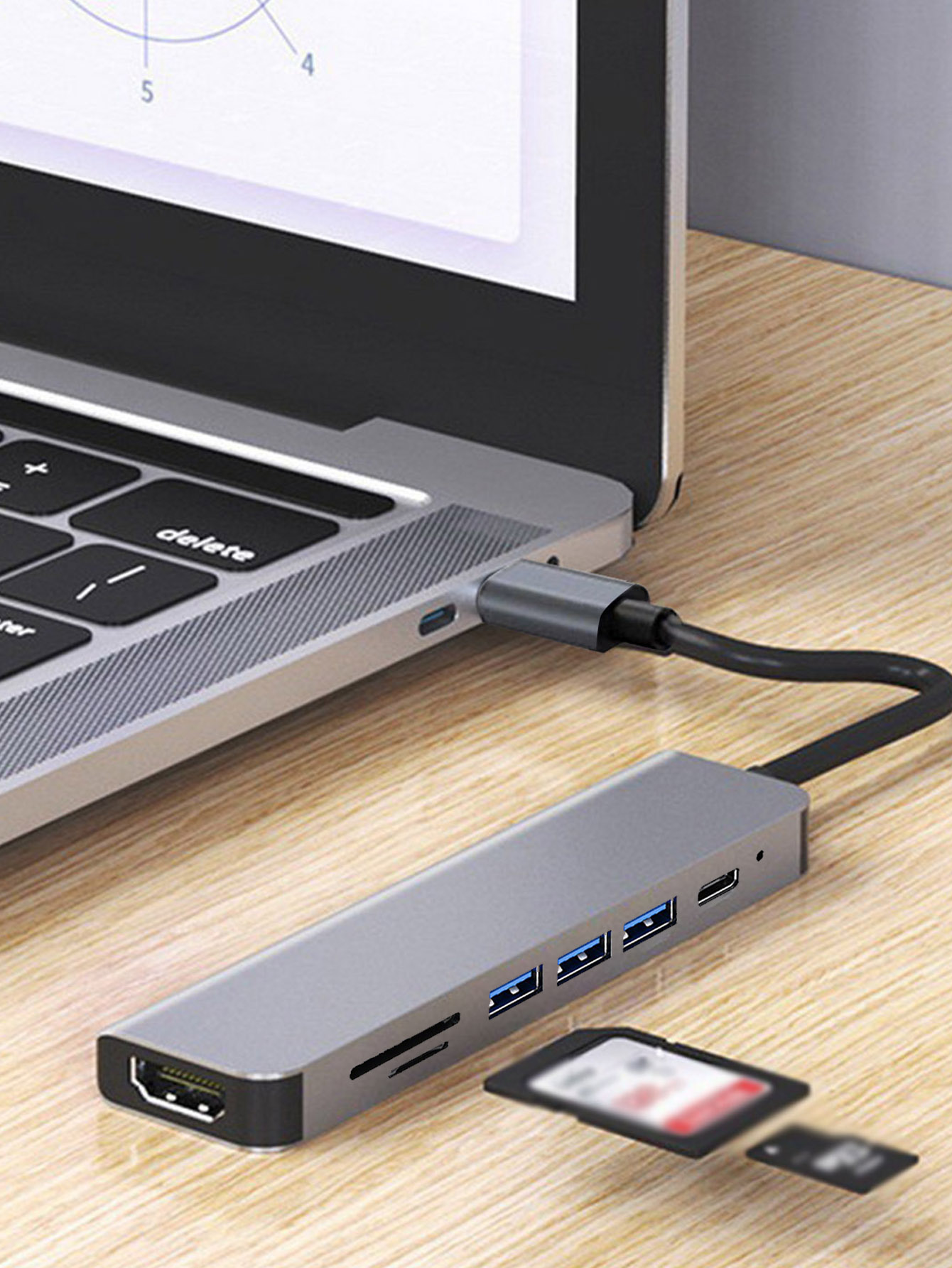Usb Hub 7 Port - Cross-border 7-in-1 USB hub with Type-C