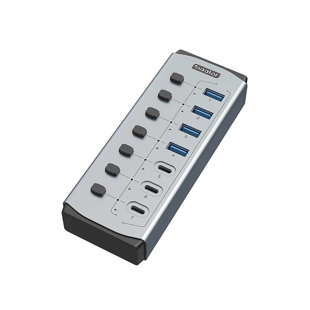 Usb Hub 7 Port - Sipolar USB Hub with BC1.2 Charging,