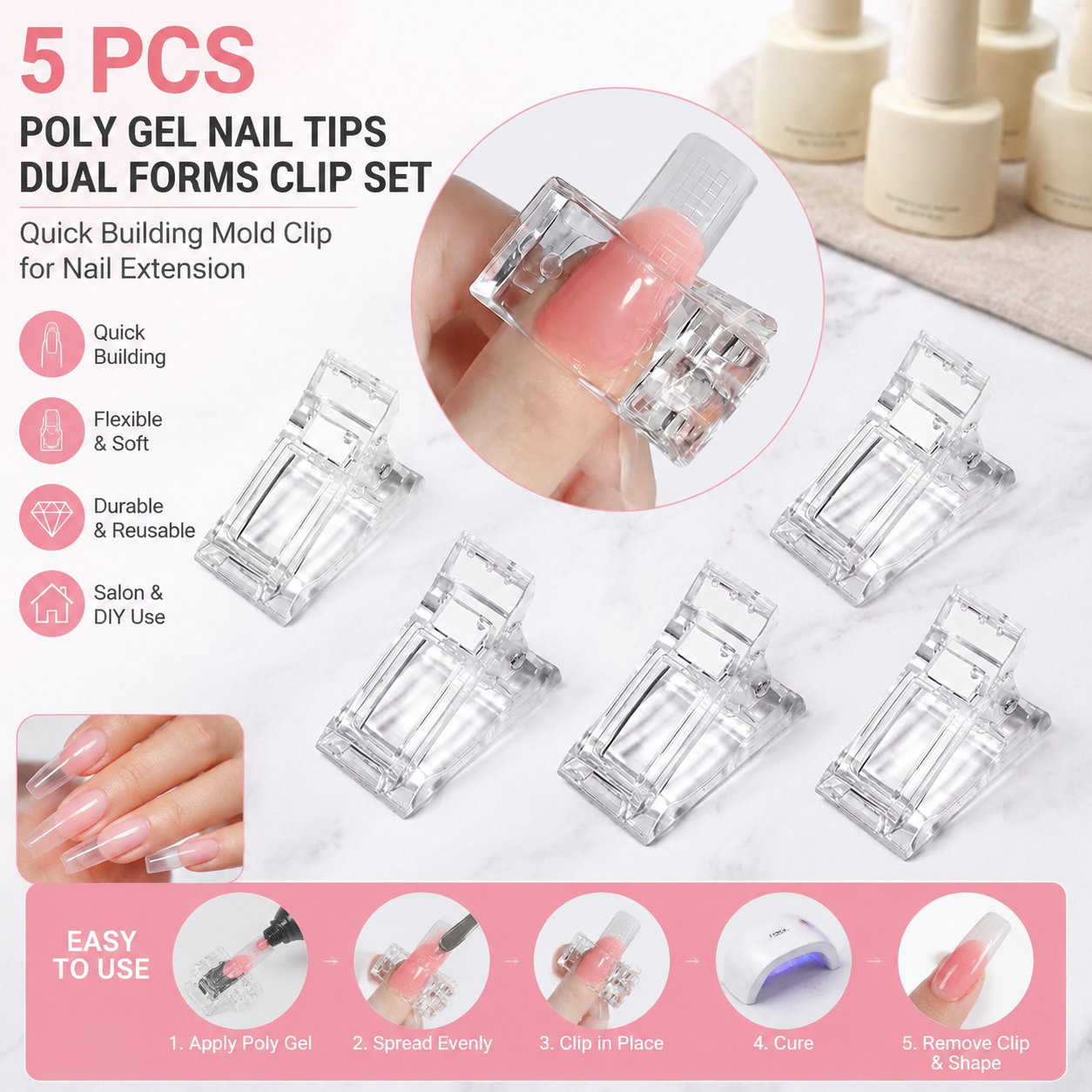 Tech Home Accessories - 5 Pcs Flexible Soft Poly Gel