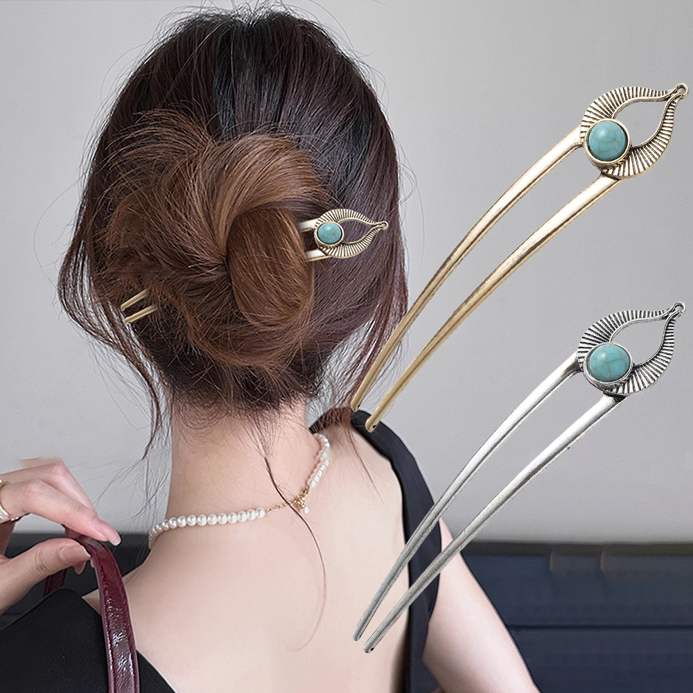Tech Hair Accessories - Egypt Turquoise U Shape Hair Fork