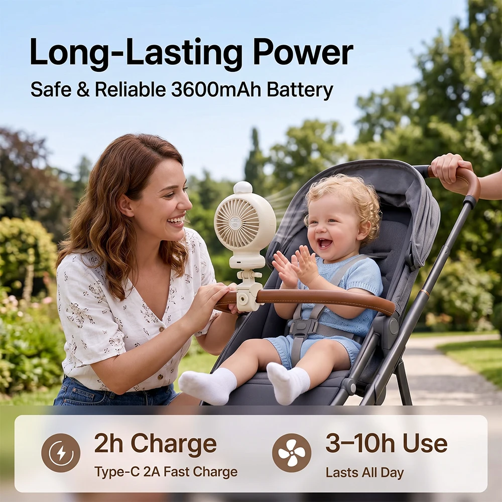 Usb Fan Silent - 2026 New Portable Stroller Fan with