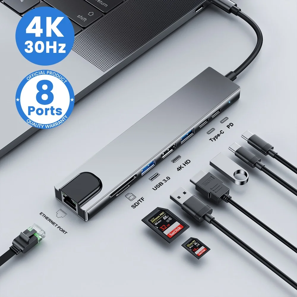 USB C Hub 3/7/8/11in1 7in2 Typ - Usb Hub 7 Port บทวิจารณ์และราคา