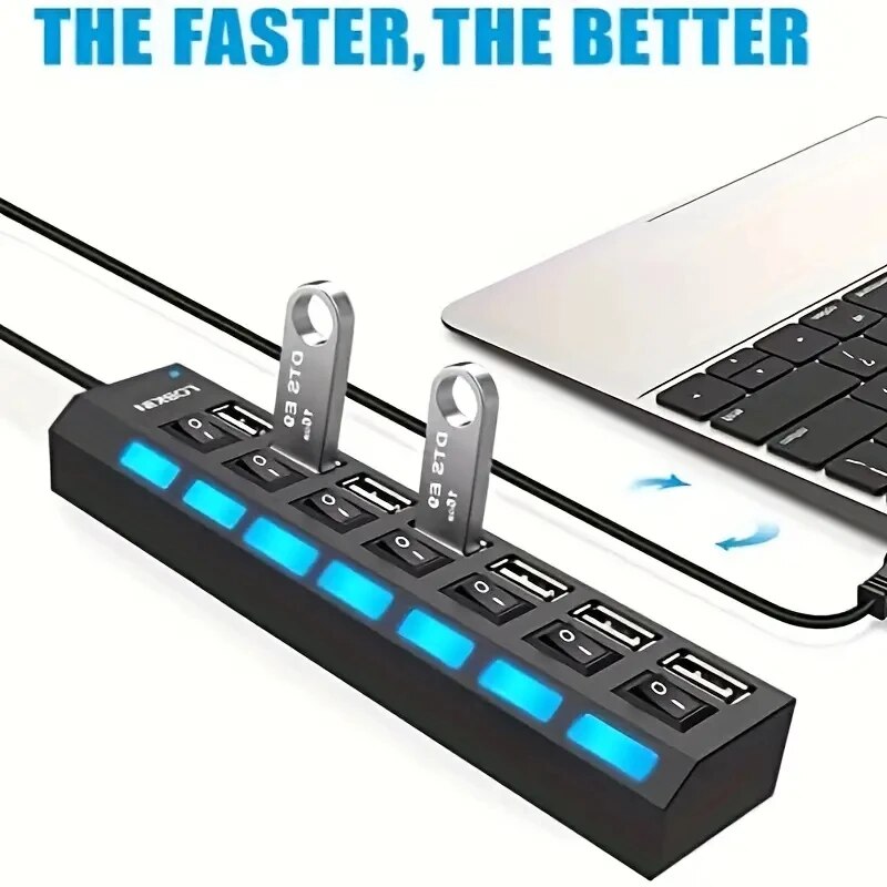 High Speed 4/7 Ports USB HUB 2 - Usb Hub 7 Port บทวิจารณ์และราคา