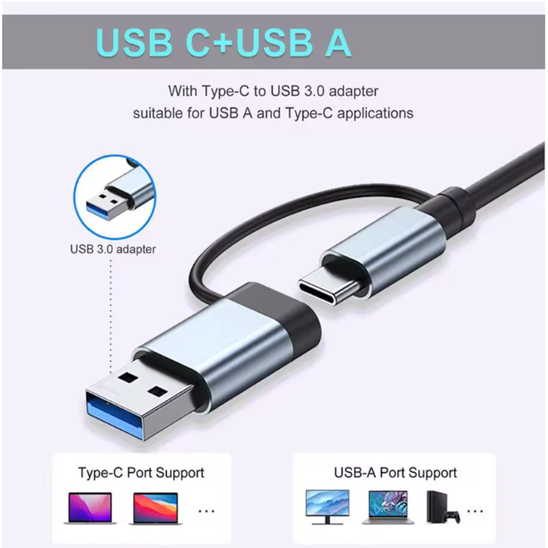 7 Ports USB A C Hub Concentrat - Usb Hub 7 Port บทวิจารณ์และราคา