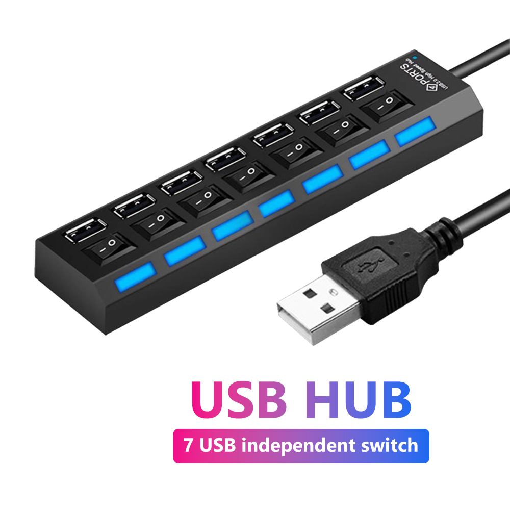 USB 2.0 Hub Multi USB Splitter - Usb Hub 7 Port บทวิจารณ์และราคา