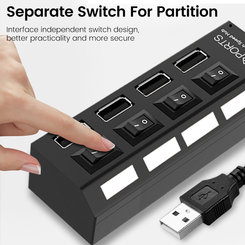 USB 2.0 Hub Multi USB Splitter - Usb Hub 7 Port บทวิจารณ์และราคา