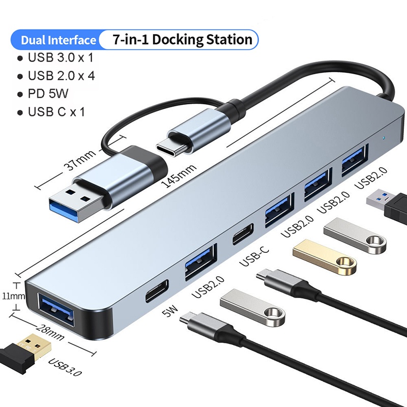 7 In 1 USB C Extender Adapter  - Usb Hub 7 Port บทวิจารณ์และราคา