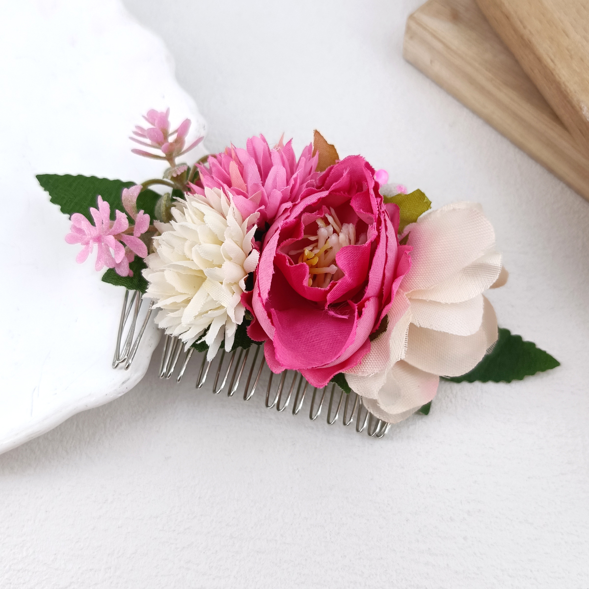 1/2 PCS 13cm Brides Wedding Fl - Tech Hair Accessories บทวิจารณ์และราคา