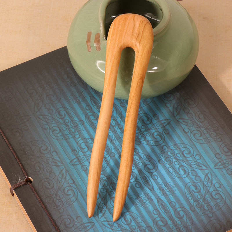 Peach Wood U-shaped Hairpin An - Tech Hair Accessories บทวิจารณ์และราคา