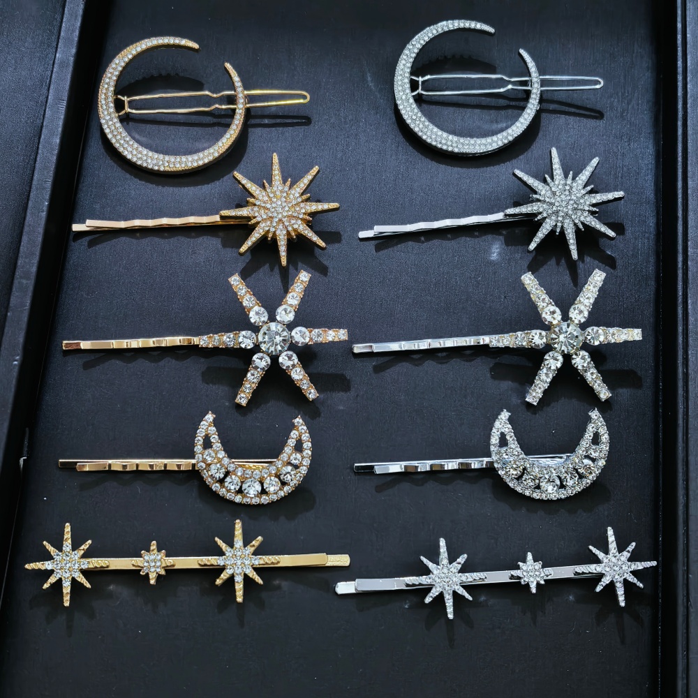 3/4 pcs set Crystal Star Hairp - Tech Hair Accessories บทวิจารณ์และราคา