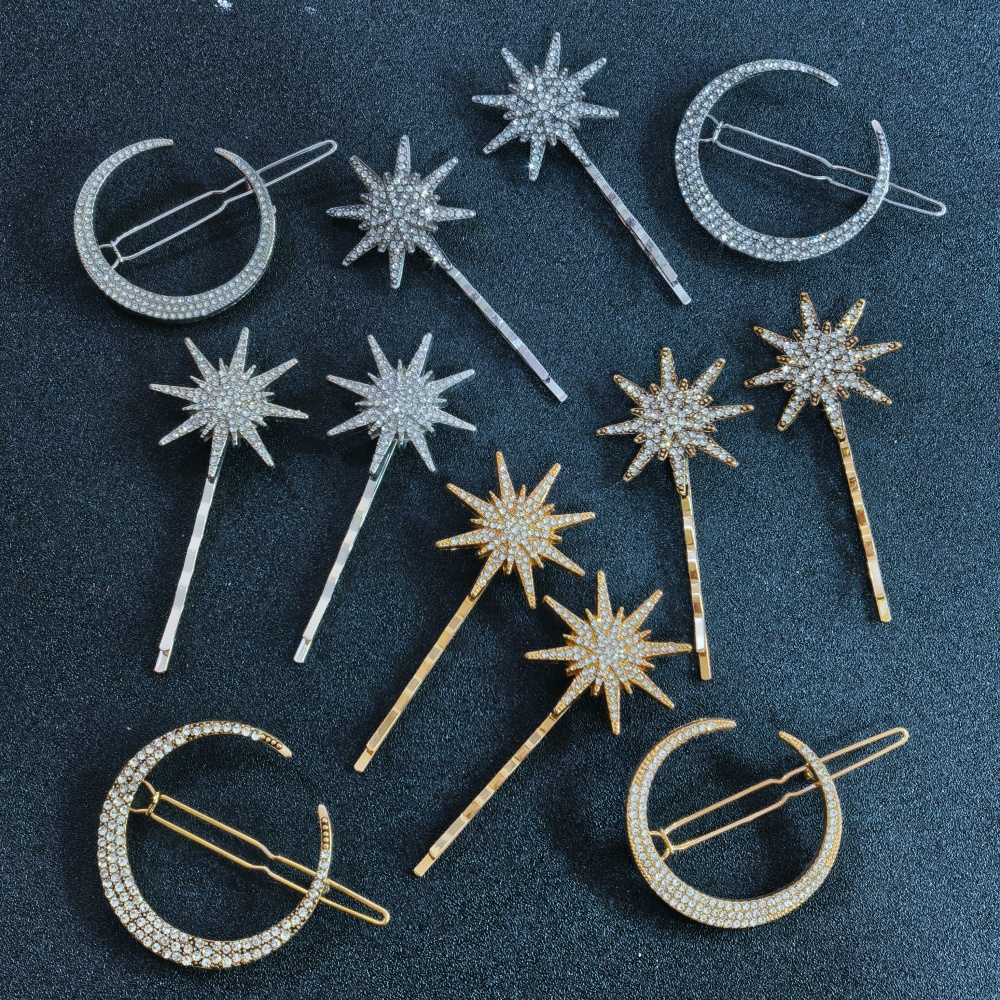3/4 pcs set Crystal Star Hairp - Tech Hair Accessories บทวิจารณ์และราคา