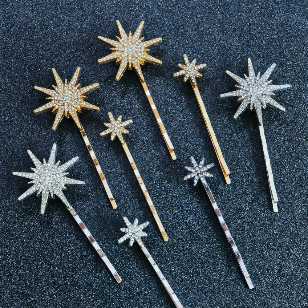 3/4 pcs set Crystal Star Hairp - Tech Hair Accessories บทวิจารณ์และราคา