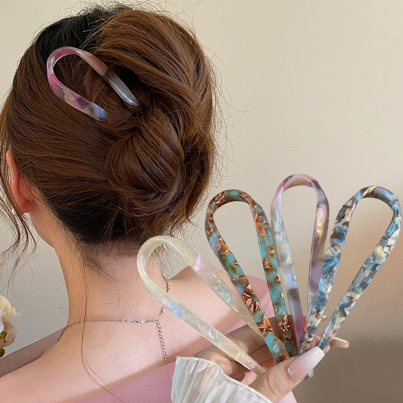 U-Shaped Hair Sticks Acetate A - Tech Hair Accessories บทวิจารณ์และราคา