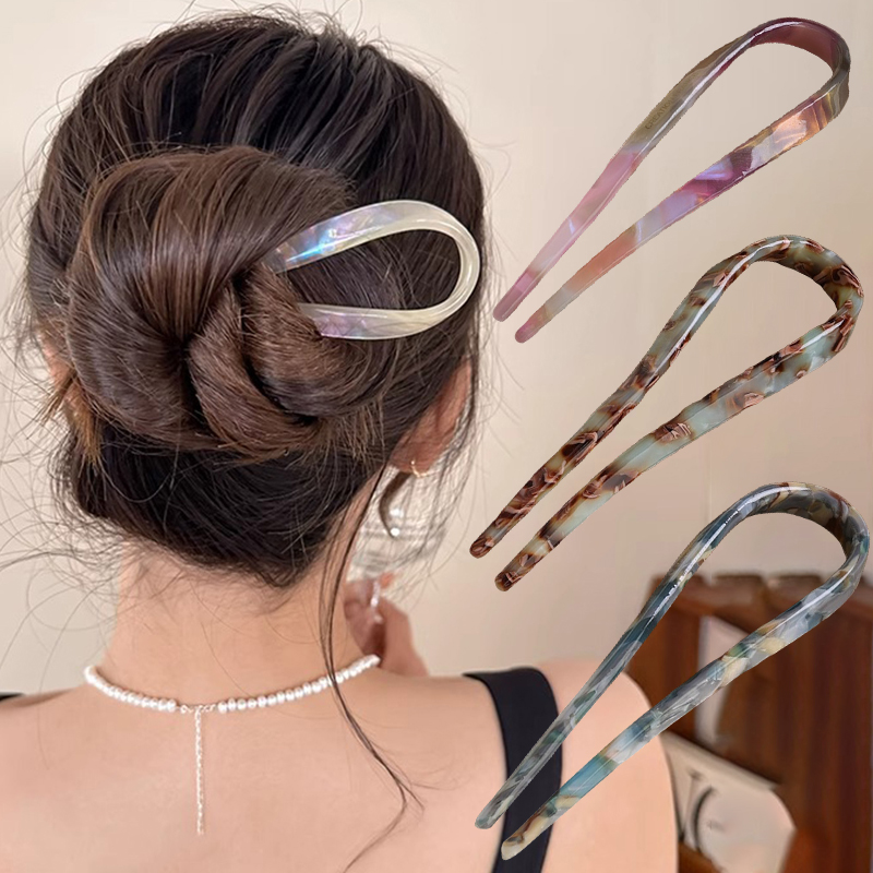 U-Shaped Hair Sticks Acetate A - Tech Hair Accessories บทวิจารณ์และราคา