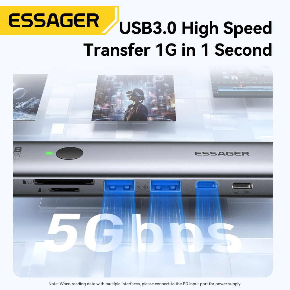 Essager USB C HUB 4K 7-in-1 Ty - Usb Hub 7 Port บทวิจารณ์และราคา