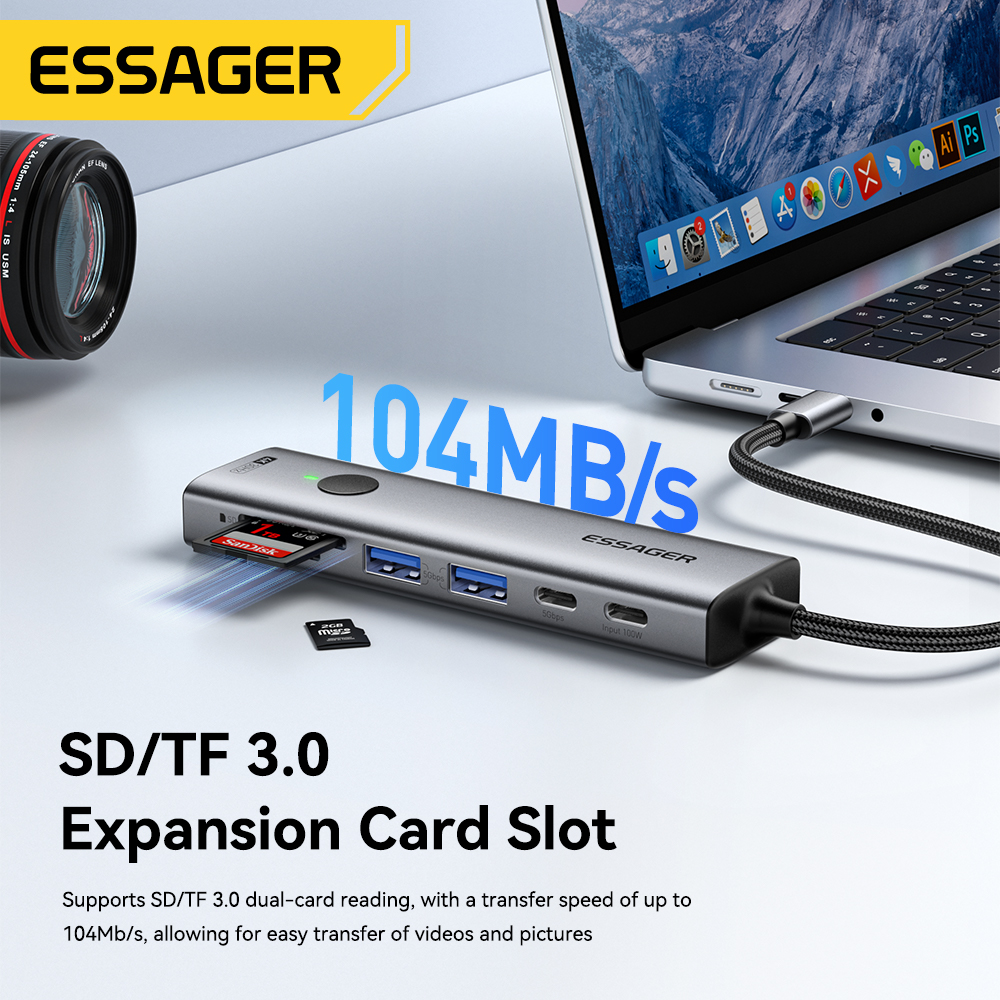 Essager USB C HUB 4K 7-in-1 Ty - Usb Hub 7 Port บทวิจารณ์และราคา
